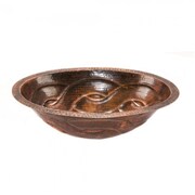 PREMIER COPPER PRODUCTS Premier Copper Products LO19FBDDB 19 in. Oval Braid Under Counter Hammered Copper Sink LO19FBDDB